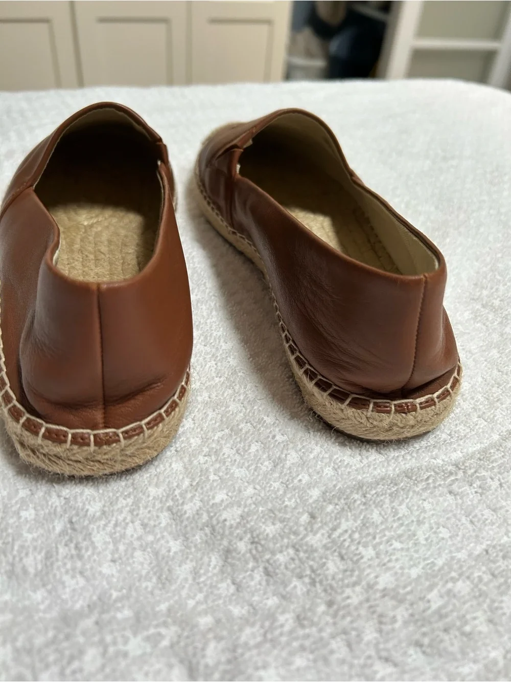 Michael Kors Cognac Leather MK Espadrille Flats